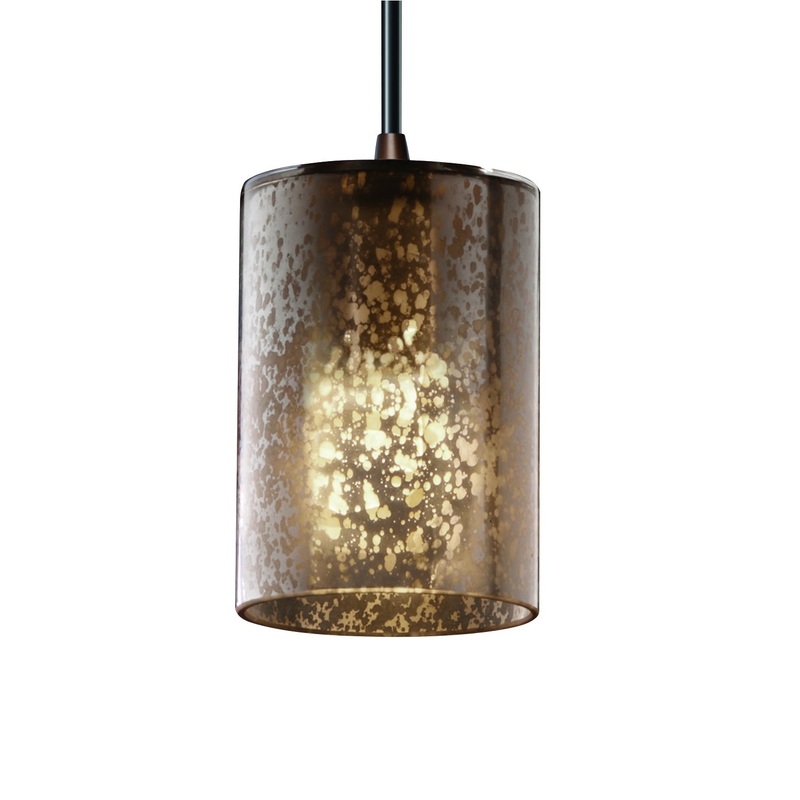 One Light Pendant from the Fusion Collection in Dark Bronze Finish by Justice Designs