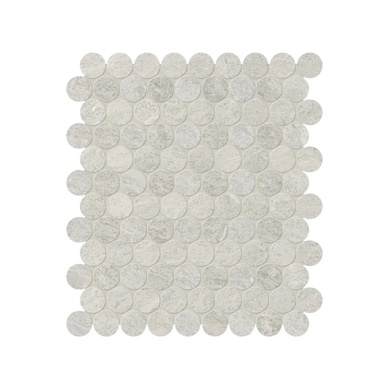 1.25″ Anciano Grigio Penny Round Honed Marble Mosaic 1 Sheet = .99 Sqft