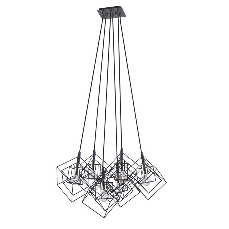 Artistry Multi-Light Chandelier – Matte Black & Polished Nickel / 6-Light