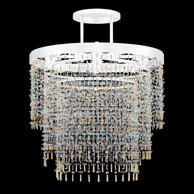 Capri 45″W Round Pendant White Gloss