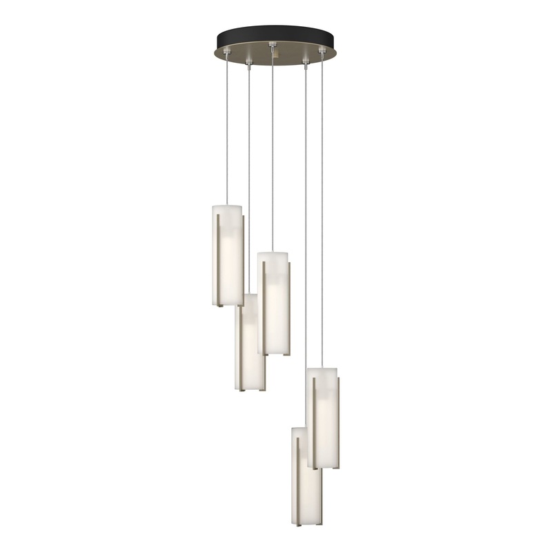 Exos Glass 5-Light Pendant Soft Gold Opal Glass (GG)