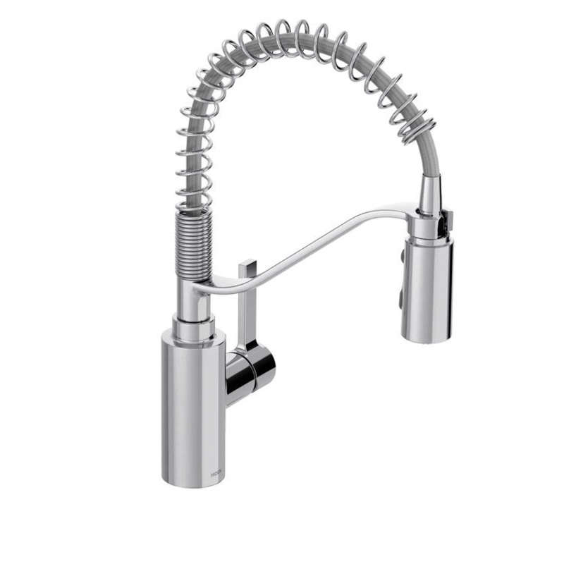 Kitchen Faucet Genta LX Pre-Rinse Spring with Deck Plate 1 Lever ADA CALGreen Chrome High Arc 1/3 Hole PowerBoost 1.5 Gallons per Minute