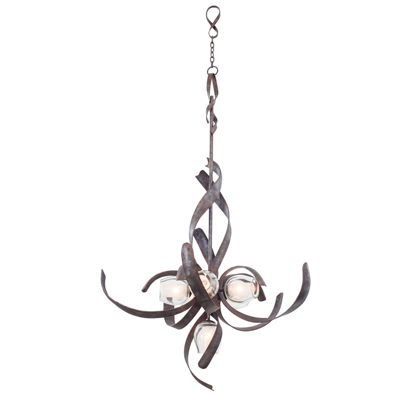 LED Chandelier from the Solana Collection in Oxidized Copper Finish by Kalco