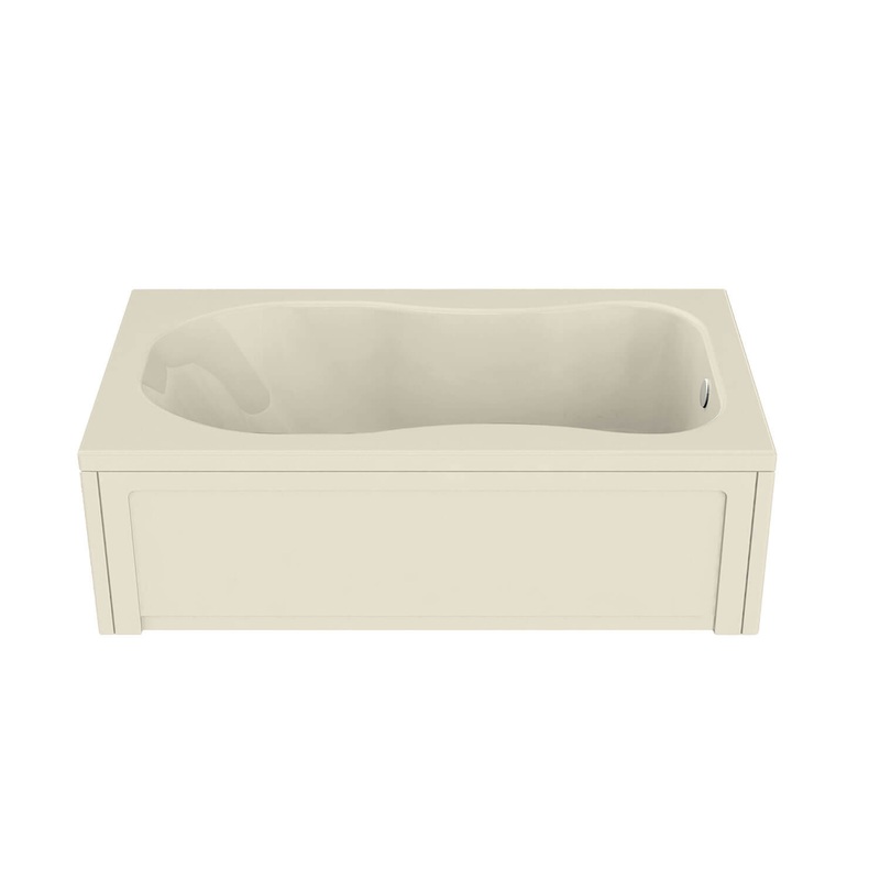 MAAX 101055-055-004 Topaz 6036 Acrylic Alcove End Drain Aerofeel Bathtub in Bone