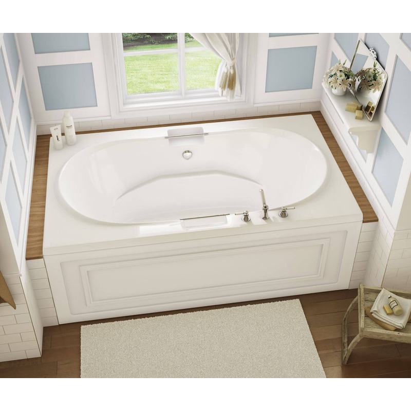 MAAX 101250-091-001-100 Antigua 72 x 42 Acrylic Drop-in Center Drain 10 Microjets Bathtub in White