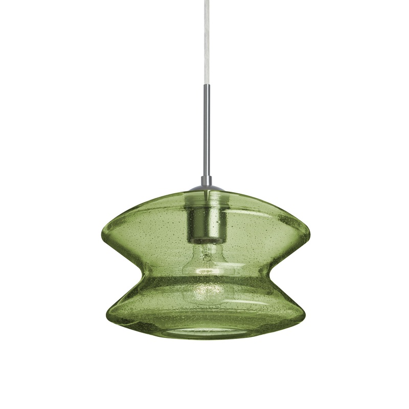 One Light Pendant from the Zen Collection in Satin Nickel Finish by Besa
