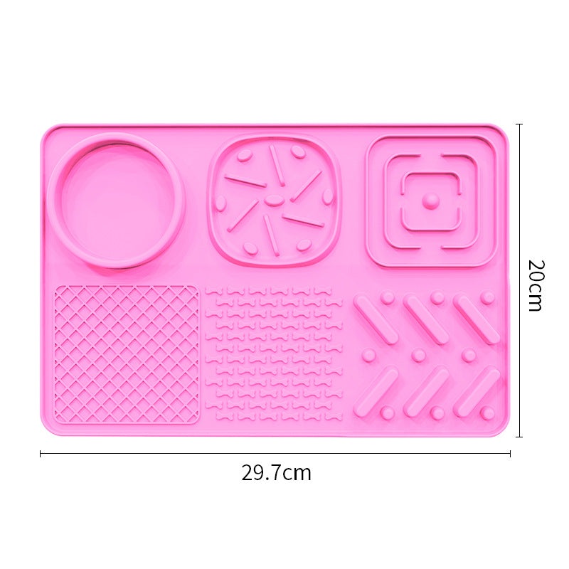 Pet Slow Feeder Lick Mat with Suction Cups – Anti-Anxiety Dog Feeding Mat(Pink)