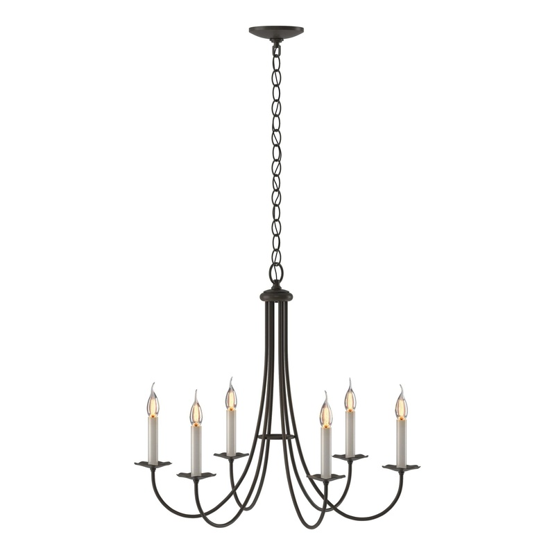 Simple Sweep 6-Arm Chandelier Dark Smoke