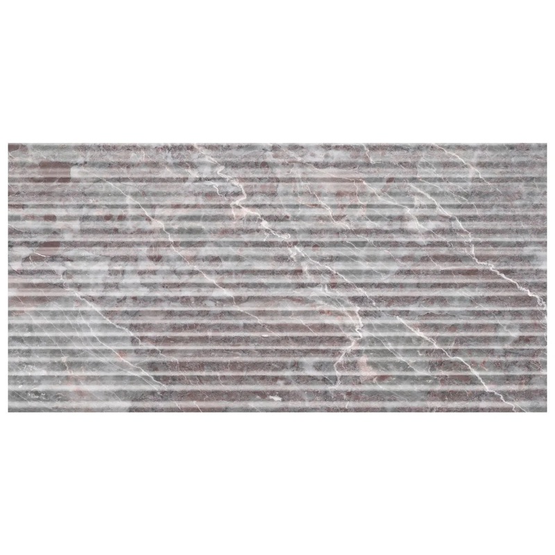 12″ x 24″ Sereno Burgundy Curva Honed Marble Tile 12″ x 24″