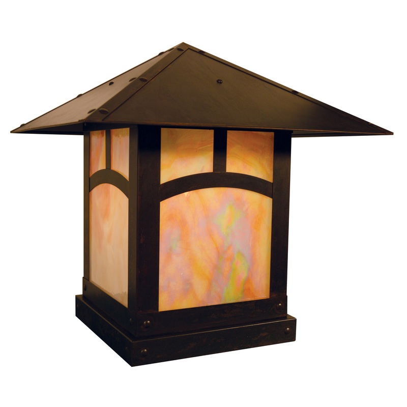 Arroyo EC-16AGW-BZ Evergreen One Light Column Mount Bronze