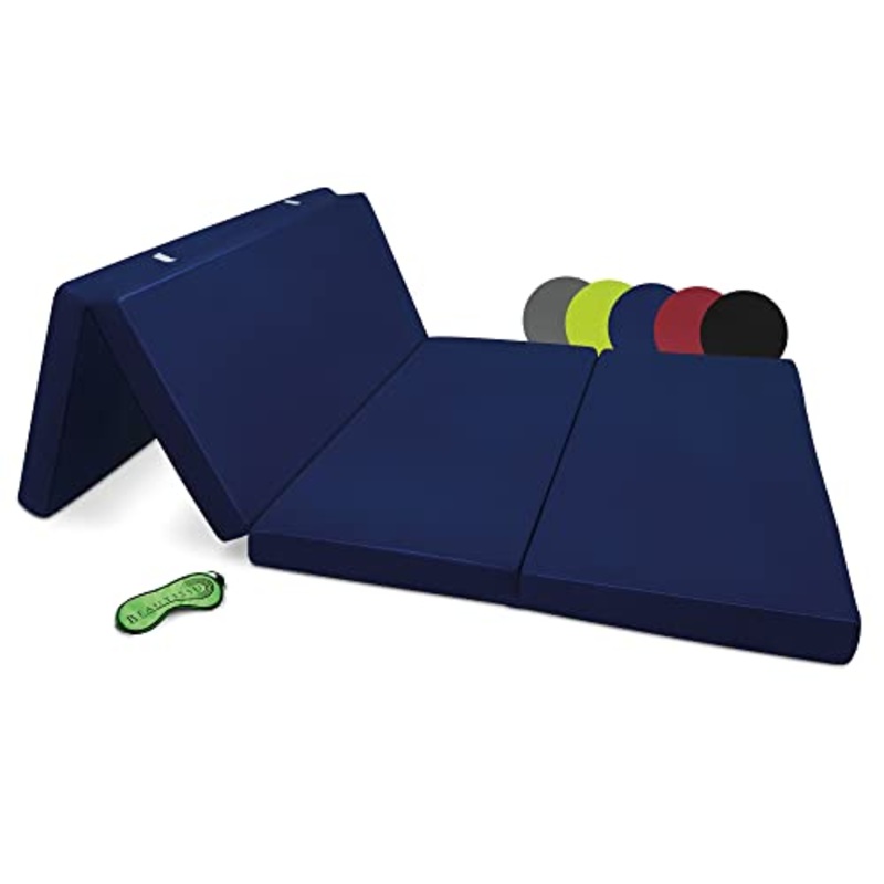 Beautissu Materasso da Campeggio Pieghevole – Materasso Pieghevole Ospiti – Campix 120×195 cm – Soffice Confortevole e Funzionale – Blu – Materasso Traspirante in Microfibra – Lettino da Viaggio
