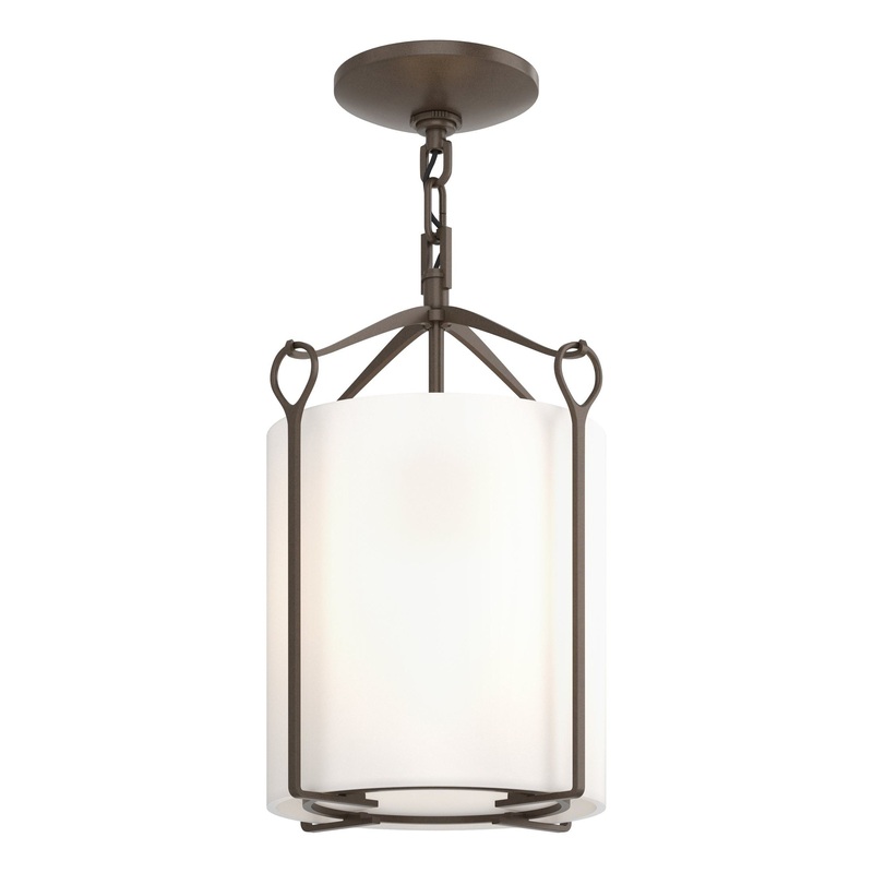 Bow Semi-Flush Bronze Opal Glass (GG)