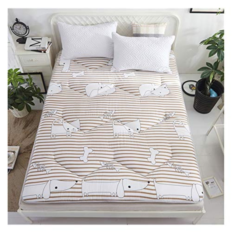 Douer Materasso per Pavimenti addensanti, futon Materasso, Pad Materasso per Pavimenti Giapponesi Addensare Tatami Mat Sleeping Pieghevole Roll up Materasso Traspirante,White 2,100200CM(3978inch)