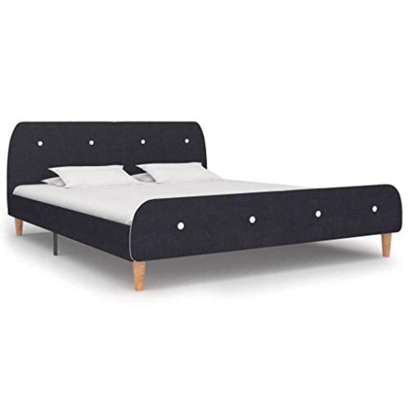 Festnight Struttura Letto Madrimoniale Moderno in Tessuto con Doghe Legno,Struttura Letto,Letto Moderno,Letto in Tessuto,Giroletto Matrimoniale in Tessuto Moderno 140×200 cm/160×200 cm/180×200 cm