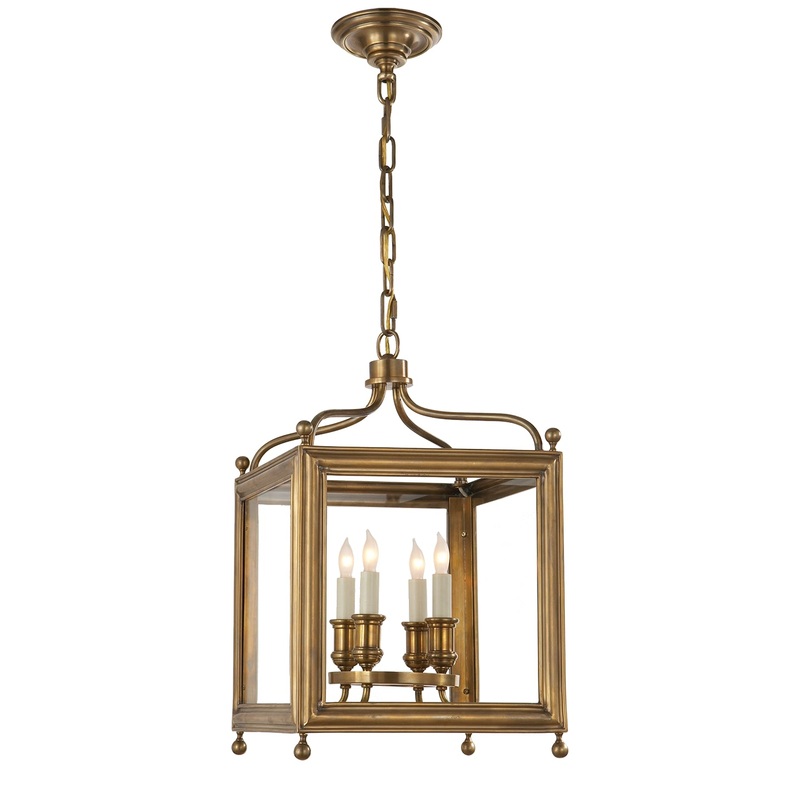 Four Light Lantern from the Greggory Collection in Hand-Rubbed Antique Brass Finish by Visual Comfort Signature