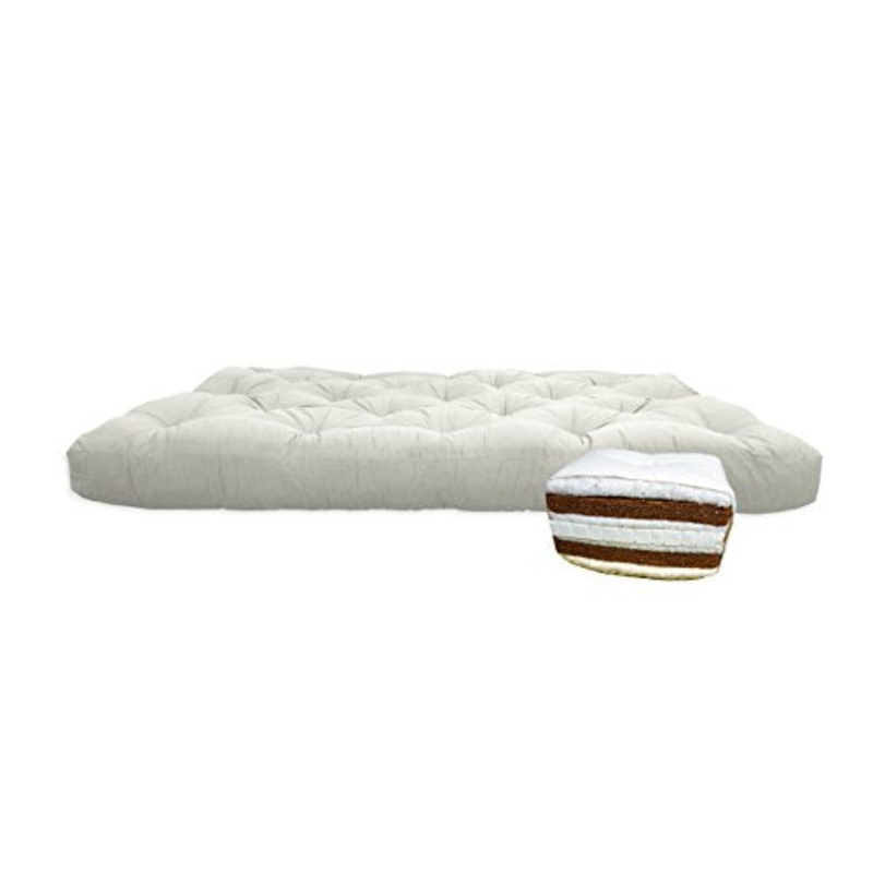 Futon Cocco con 1 Strato di Lattice, 200x200x17 cm.