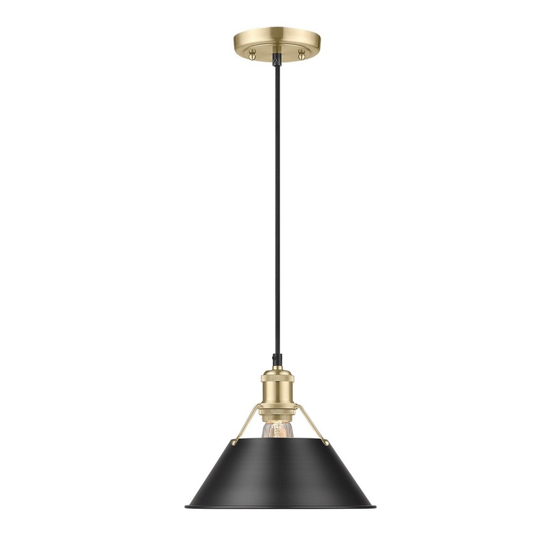 One Light Pendant from the Orwell Collection in Brushed Champagne Bronze Finish by Golden