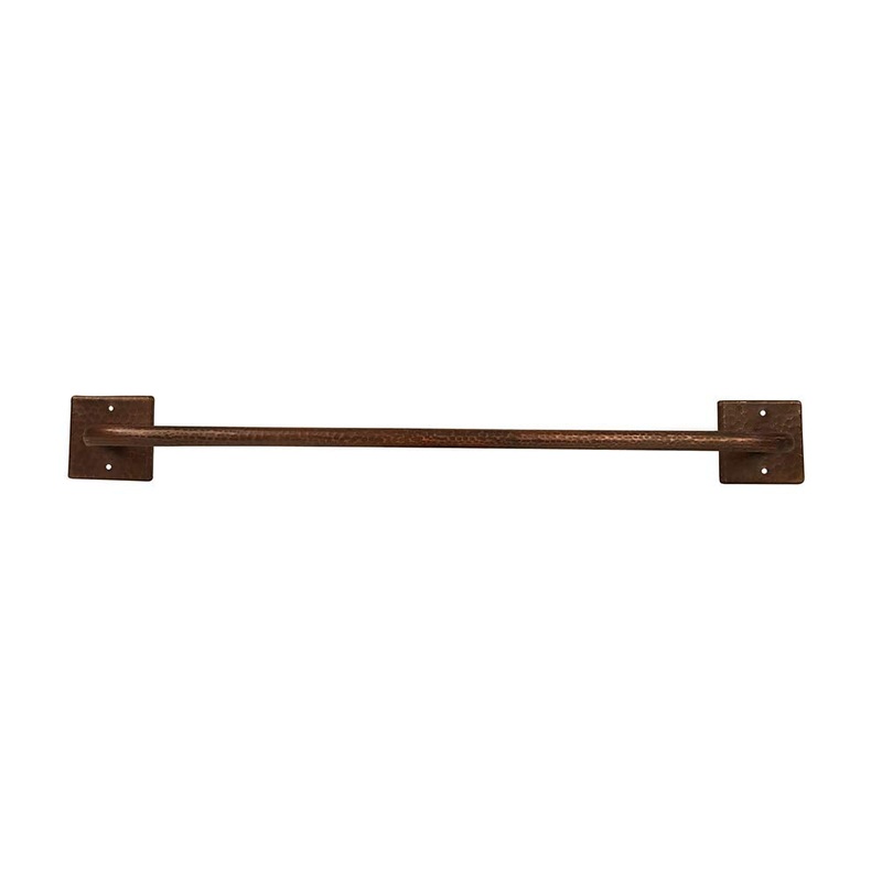 Premier Copper Products TR24DB 24-Inch Hand Hammered Copper Towel Bar, Oil Rubbed Bronze
