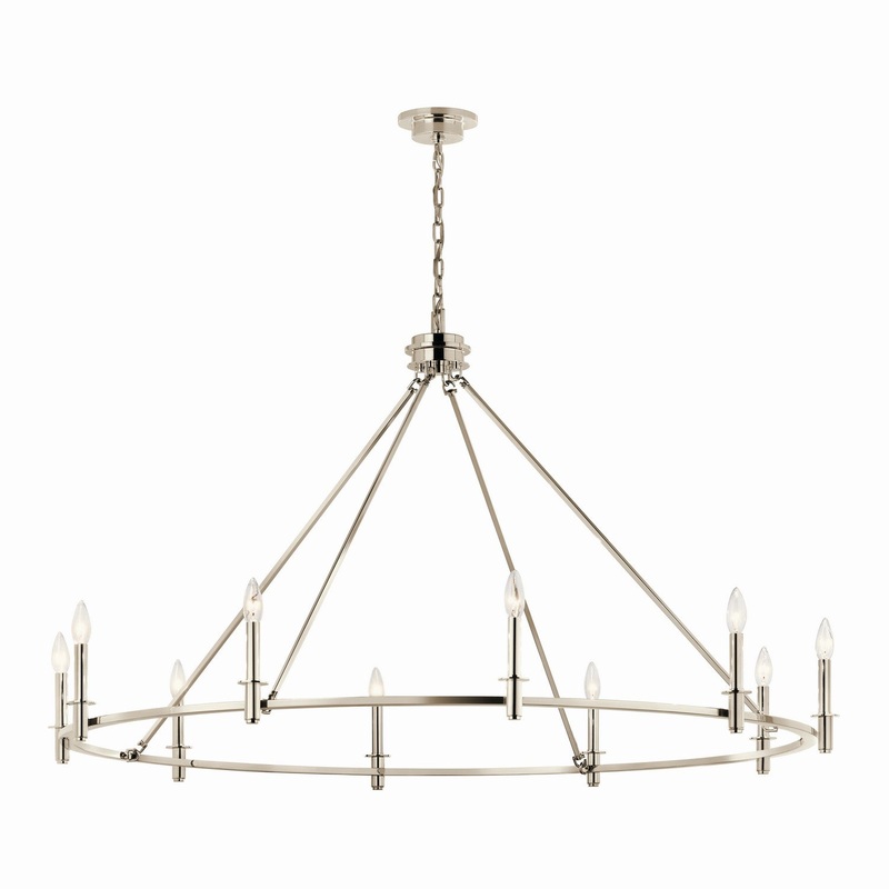 Ten Light Chandelier from the Carrick Collection in Polished Nickel Finish by Kichler