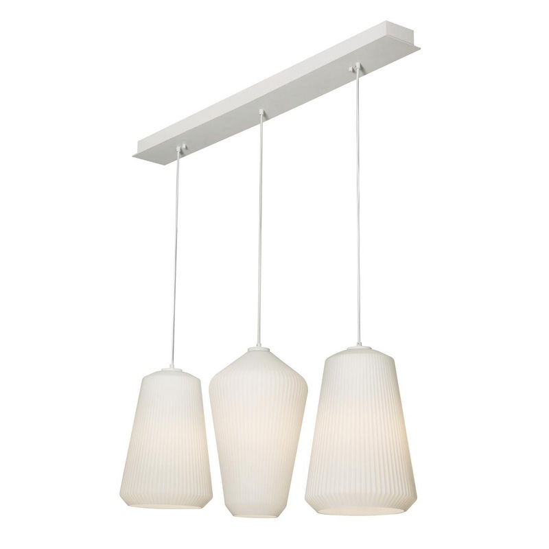 Three Light Pendant from the Lily Collection in White Finish by AFX Lighting