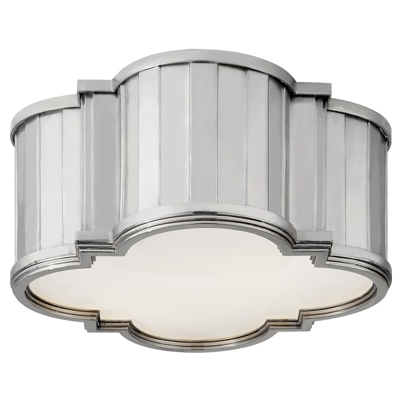 Two Light Flush Mount from the Tilden Collection in Polished Nickel Finish by Visual Comfort Signature