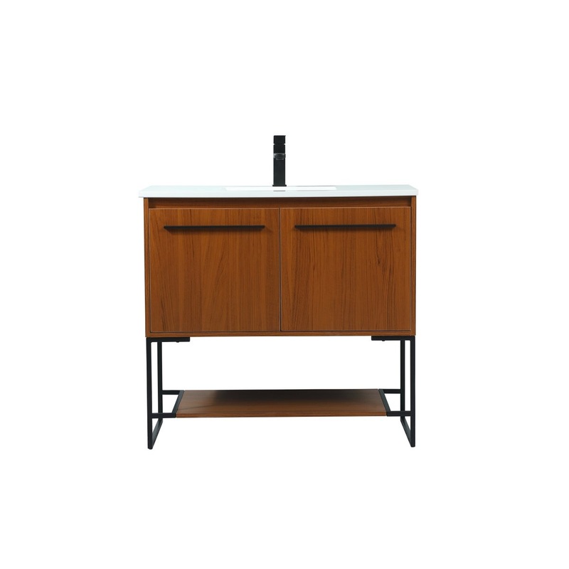 Vanity Sink Set from the Sloane Collection in Teak Finish by Elegant Lighting