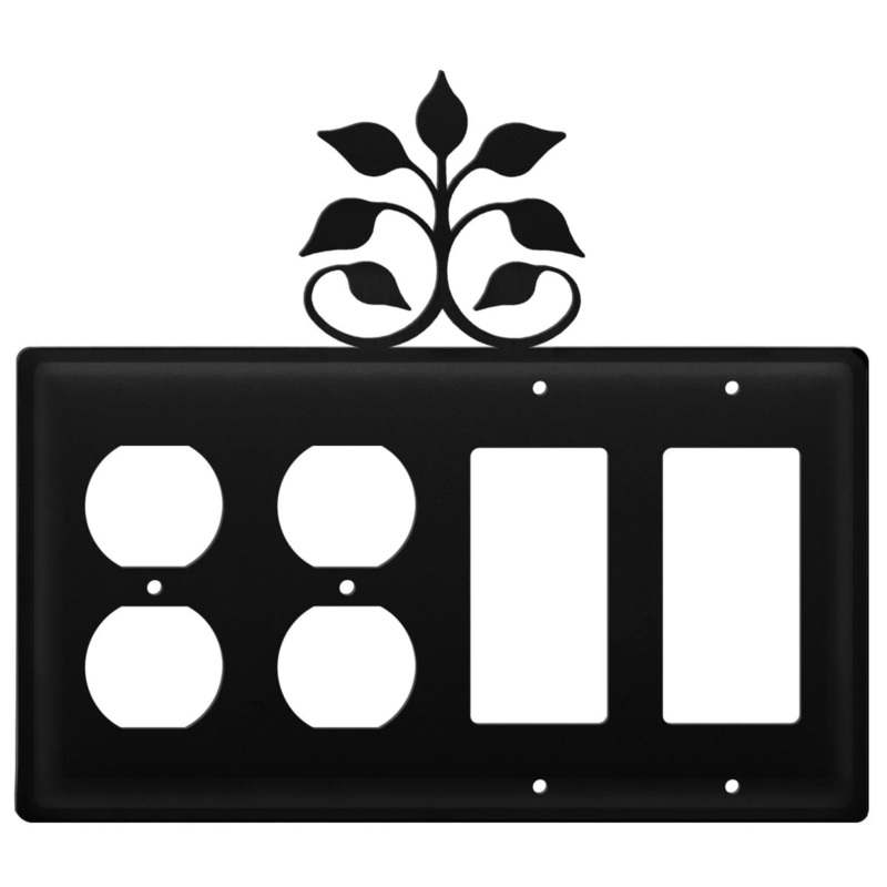 Village Wrought Iron EOOGG-109 Quad Leaf Fan Double Outlet and Double GFI Cover CUSTOM Product