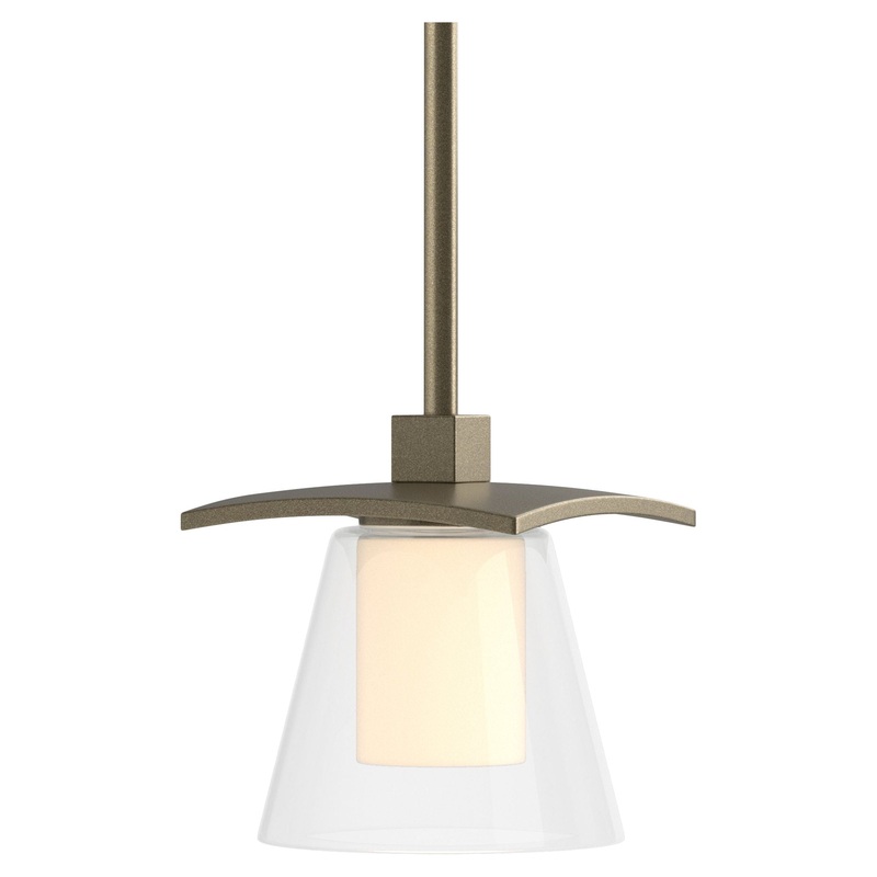 Wren Mini Pendant Soft Gold Clear Glass with Opal Diffuser (ZU)