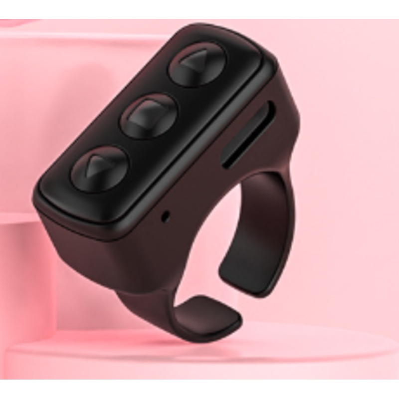 2-Piece Black Bluetooth Video Controller – 3-Button Remote for TikTok and Page Scrolling
