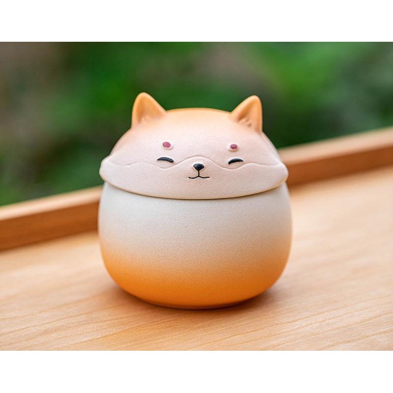 Artisan Ceramic Sealed Storage Jar with Animal Design – Airtight Tea Preservation & Decorative Accent(Gradient Orange)