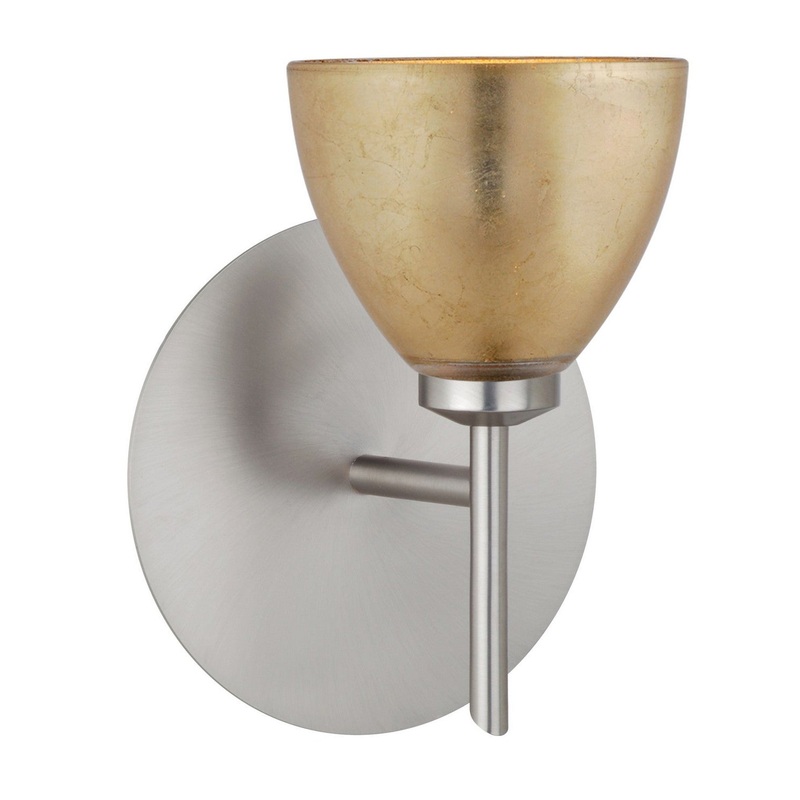 Besa 1SW-1758GF-SN Divi One Light Wall Sconce Satin Nickel