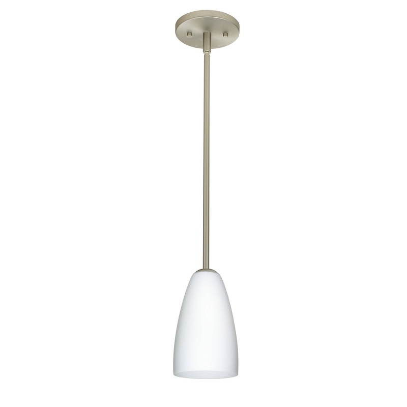 Besa 1TT-151107-LED-SN Riva One Light Pendant Satin Nickel