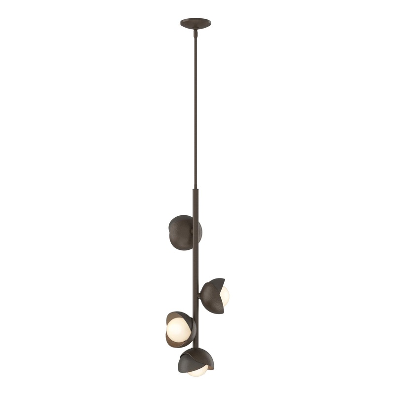 Brooklyn 4-Light Double Shade Vertical Pendant Bronze Dark Smoke
