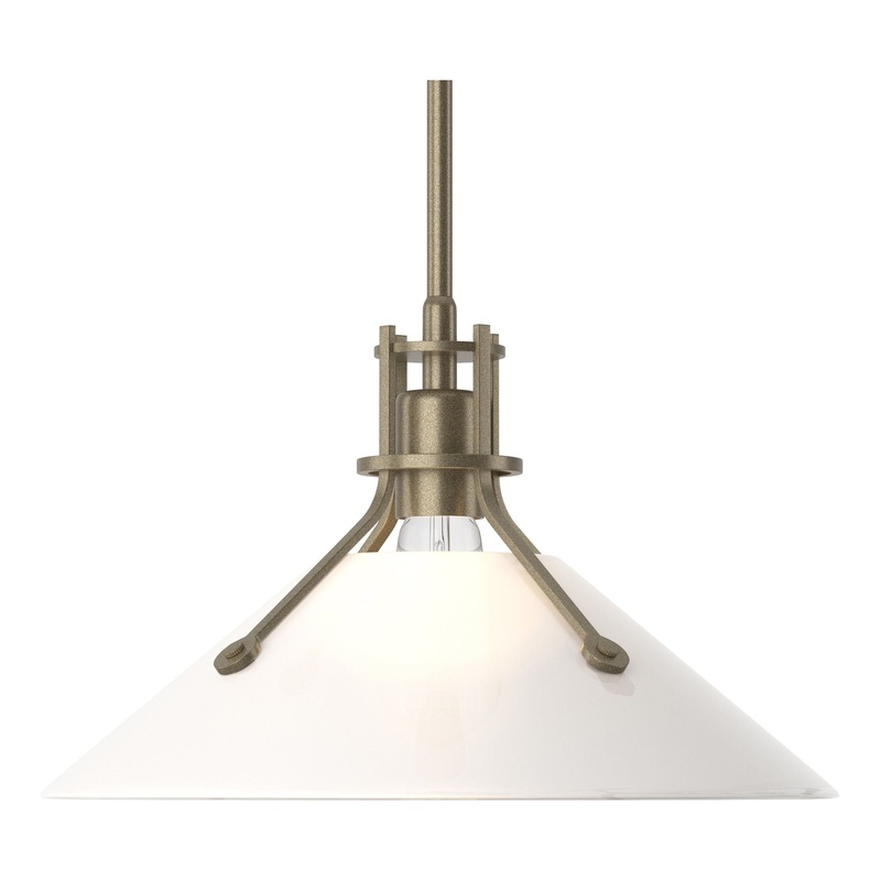 Henry Medium Glass Shade Pendant Soft Gold Frosted Glass (FD)
