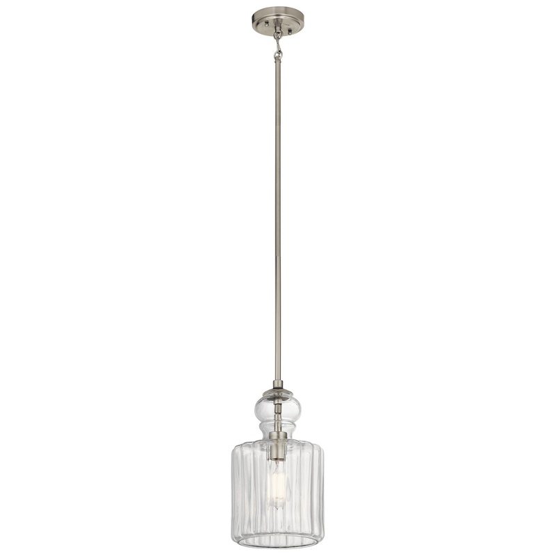 Kichler 43954NI One Light Pendant, Brushed Nickel
