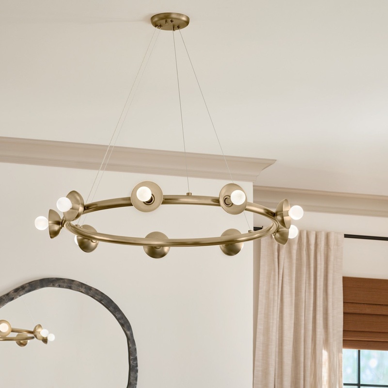Kichler 52642CPZ Nine Light Chandelier, Champagne Bronze