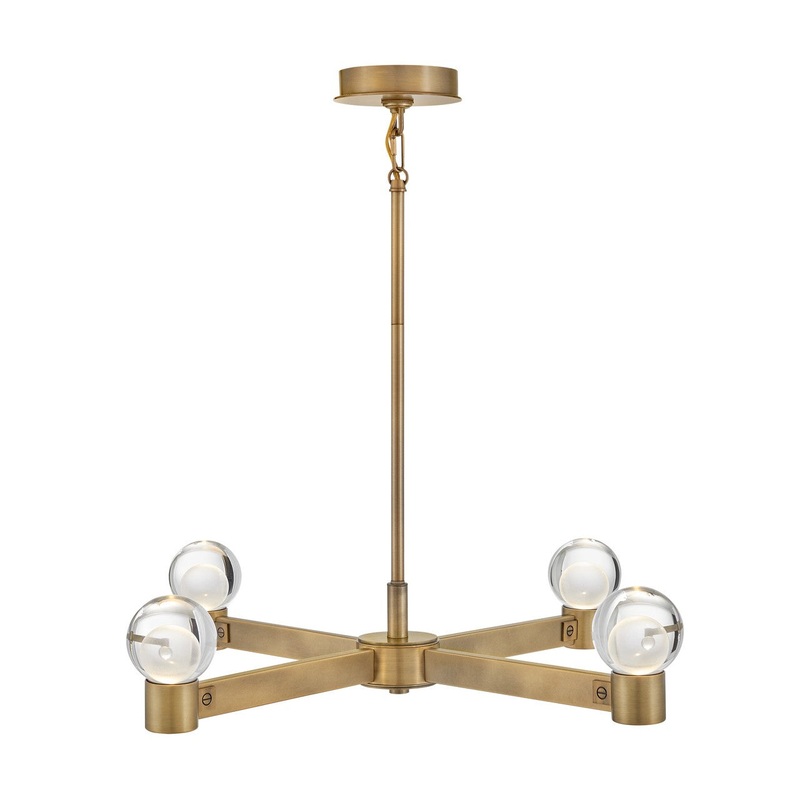 LED Chandelier from the Lyric Collection in Heritage Brass Finish by Fredrick Ramond