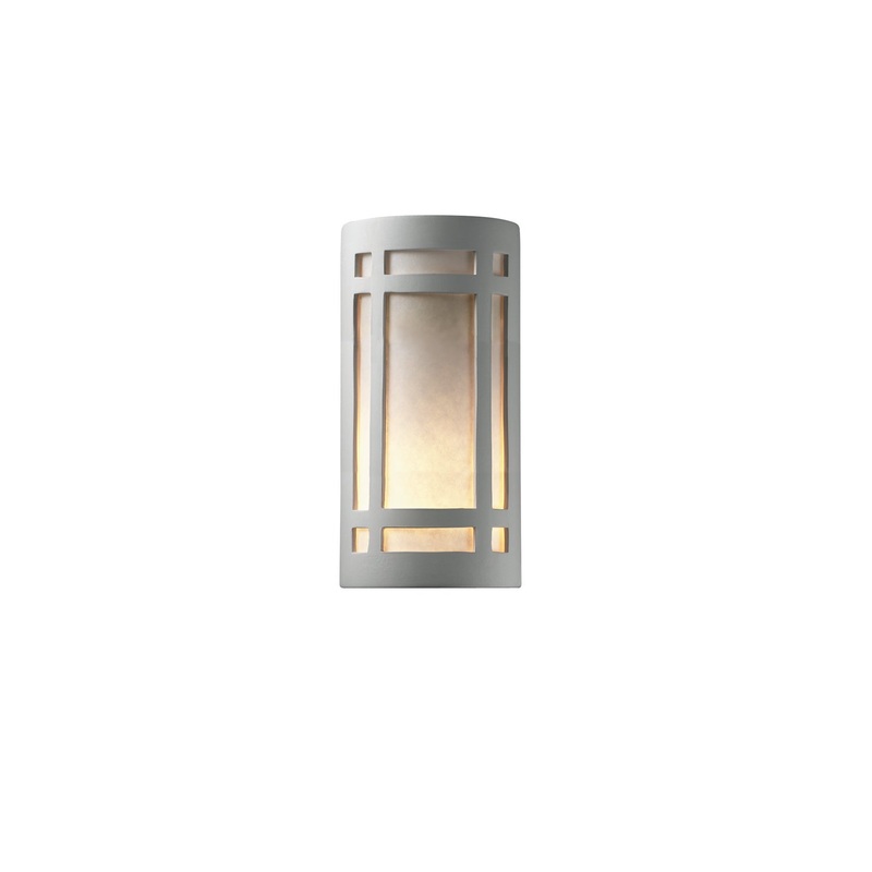 LED Lantern from the Ambiance Collection in Bisque Finish by Justice Designs