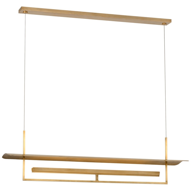 LED Linear Chandelier from the Tristan Collection in Hand-Rubbed Antique Brass Finish by Visual Comfort Signature