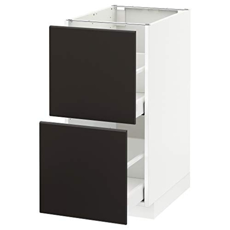 METOD/MAXIMERA base cb 2 frontali/2 cassetti alti 40×61.6×88 cm bianco/Kungsbacka antracite