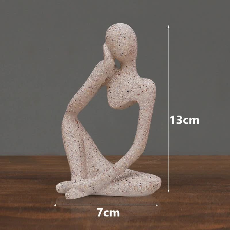 Nordic Abstract Resin Figurine – Modern Minimalist Home Decor Sculpture(Sandstone)