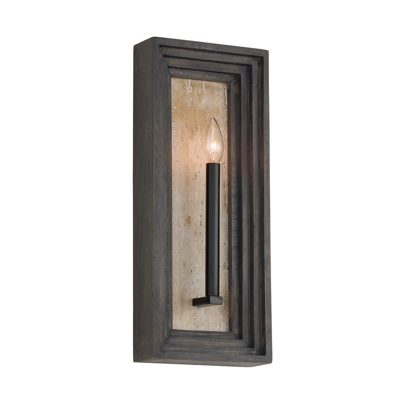 One Light Wall Sconce from the Dunn Collection in Espresso Stain and Black Finish by Capital Lighting