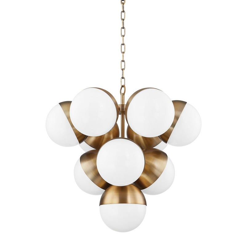 Seven Light Chandelier from the Cupertino Collection in Patina Brass Finish by Troy Lighting