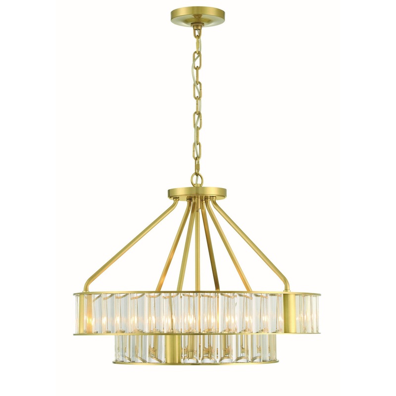 Six Light Chandelier from the Farris Collection in Aged Brass Finish by Crystorama