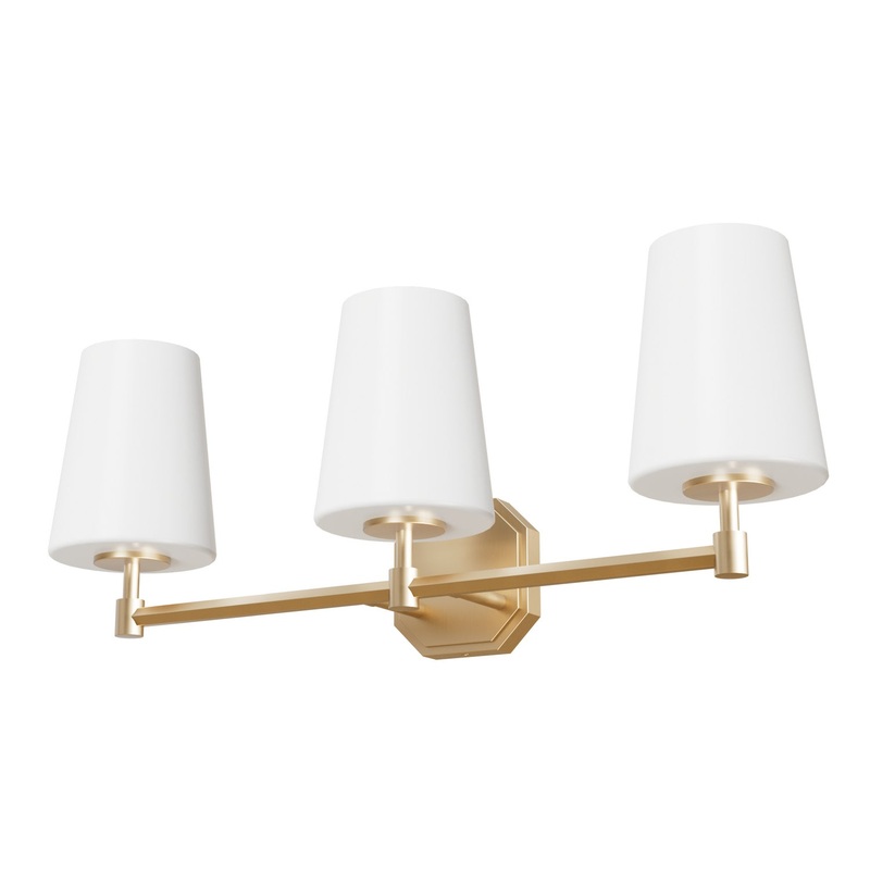 Three Light Vanity from the Nolita Collection in Alturas Gold Finish by Hunter