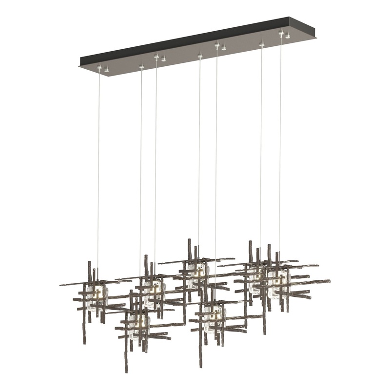 Tura 7-Light Seeded Glass Pendant Oil Rubbed Bronze