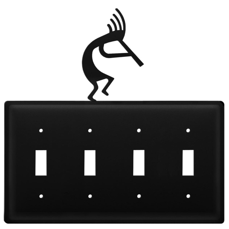 Village Wrought Iron ESSSS-56 Quad Kokopelli Quadruple Switch Cover