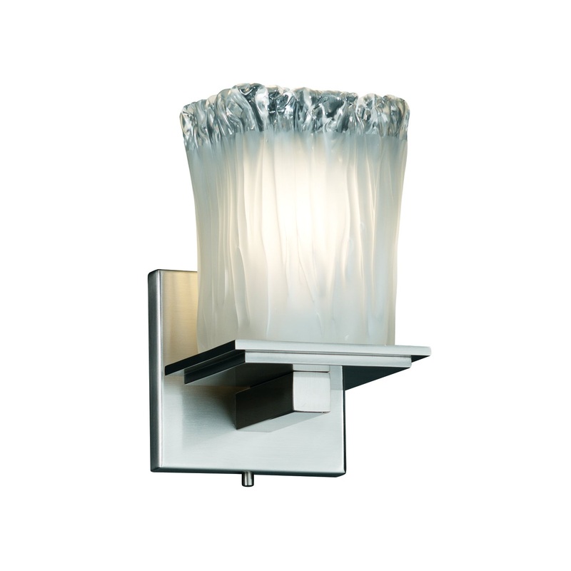 Wall Sconce from the Veneto Luce Collection in Brushed Nickel Finish by Justice Designs