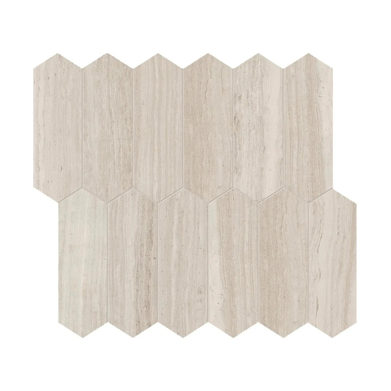 2″ x 6″ Strada Mist Limestone Picket Honed Mosaic 1 Sheet = .87 Sqft 2″ x 6″