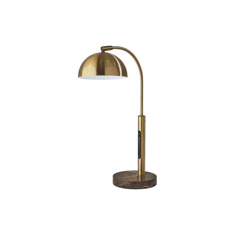 Bolton LED Desk Lamp with Smart Switch Antique Brass